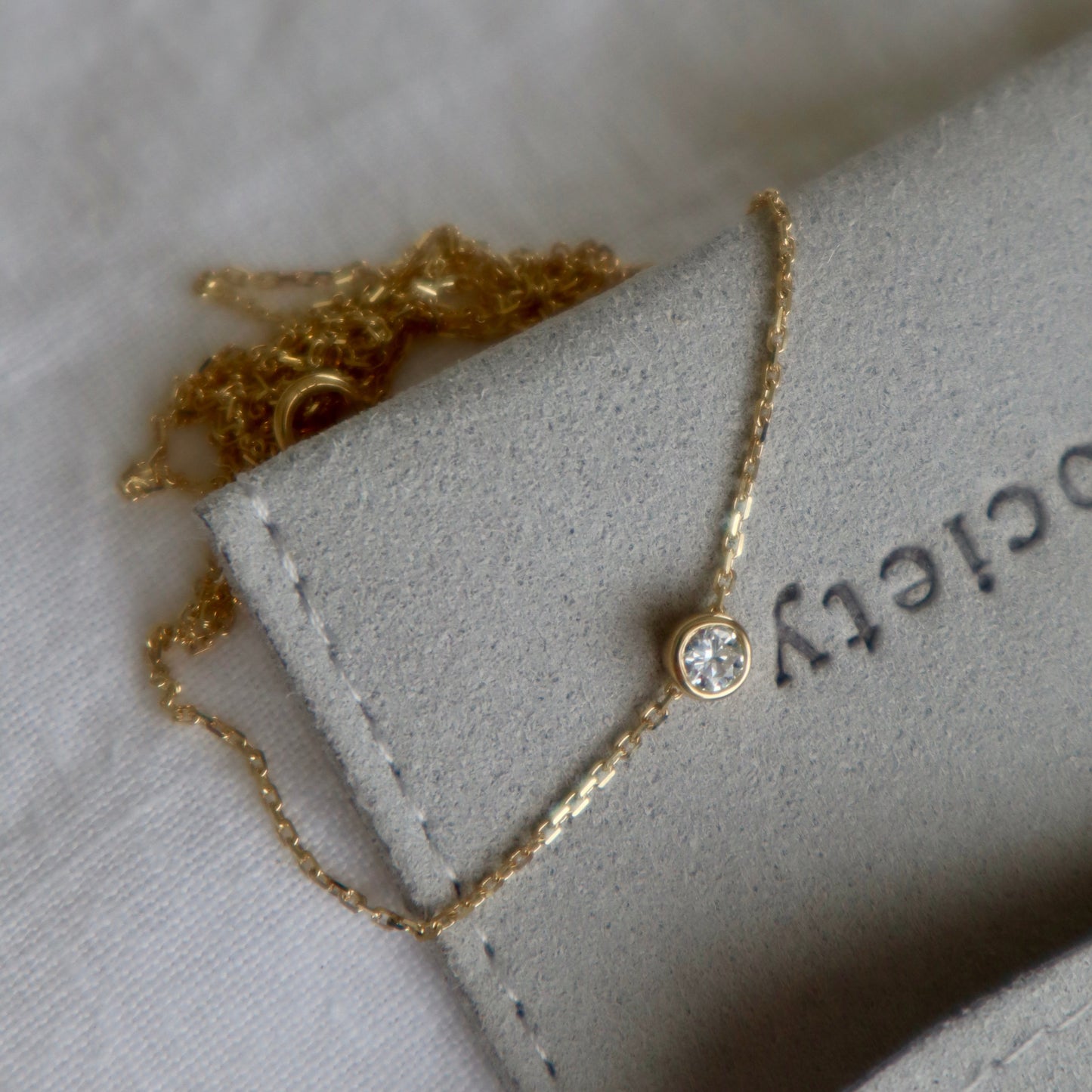 Bezel Set Diamond Solitaire Necklace