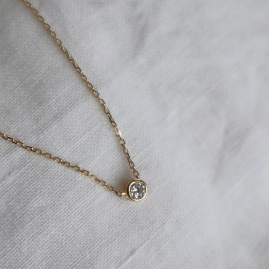 Bezel Set Diamond Solitaire Necklace
