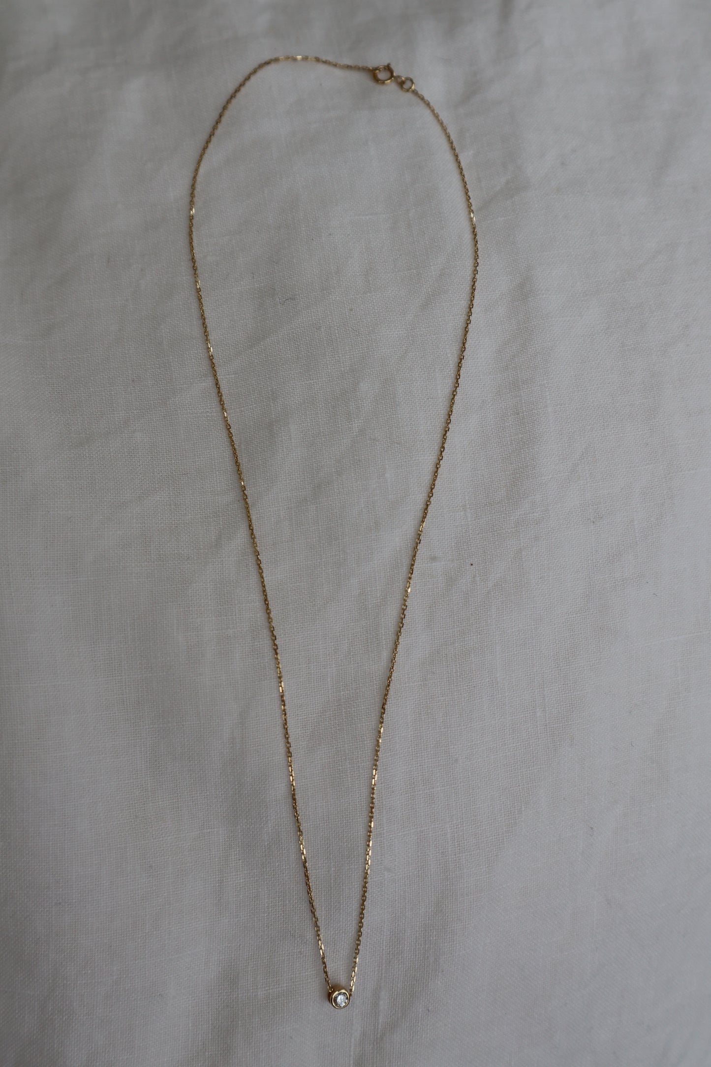 Bezel Set Diamond Solitaire Necklace