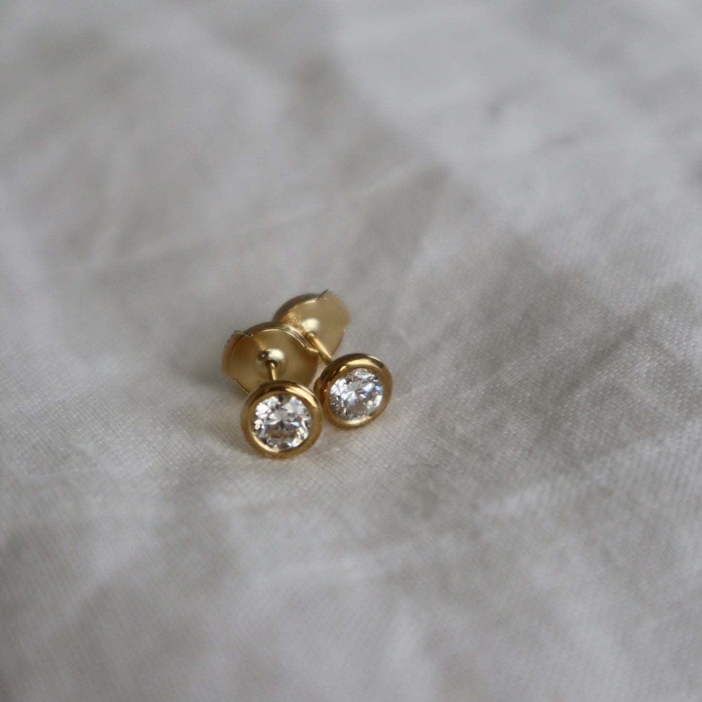 Bezel Set Diamond Studs