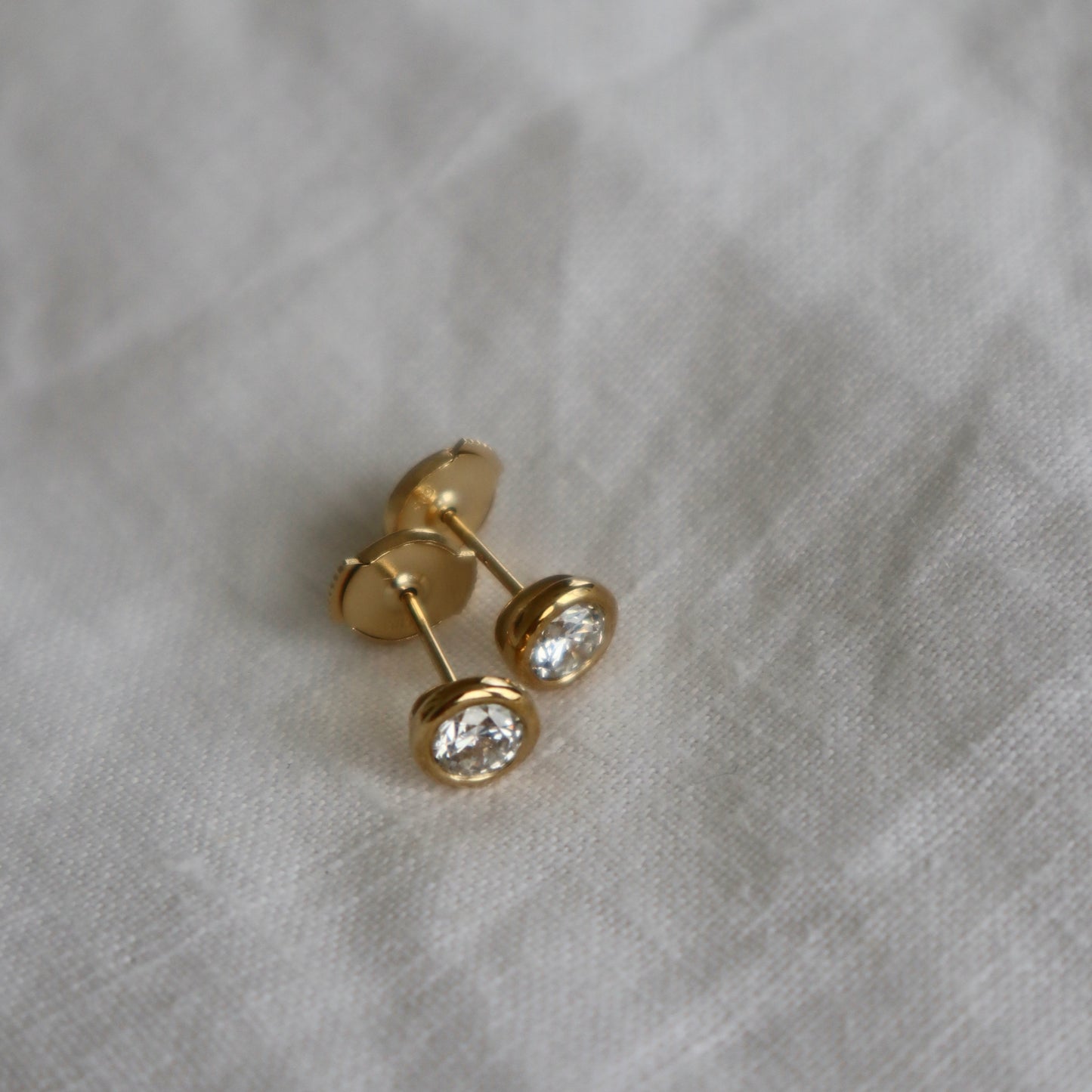 Bezel Set Diamond Studs
